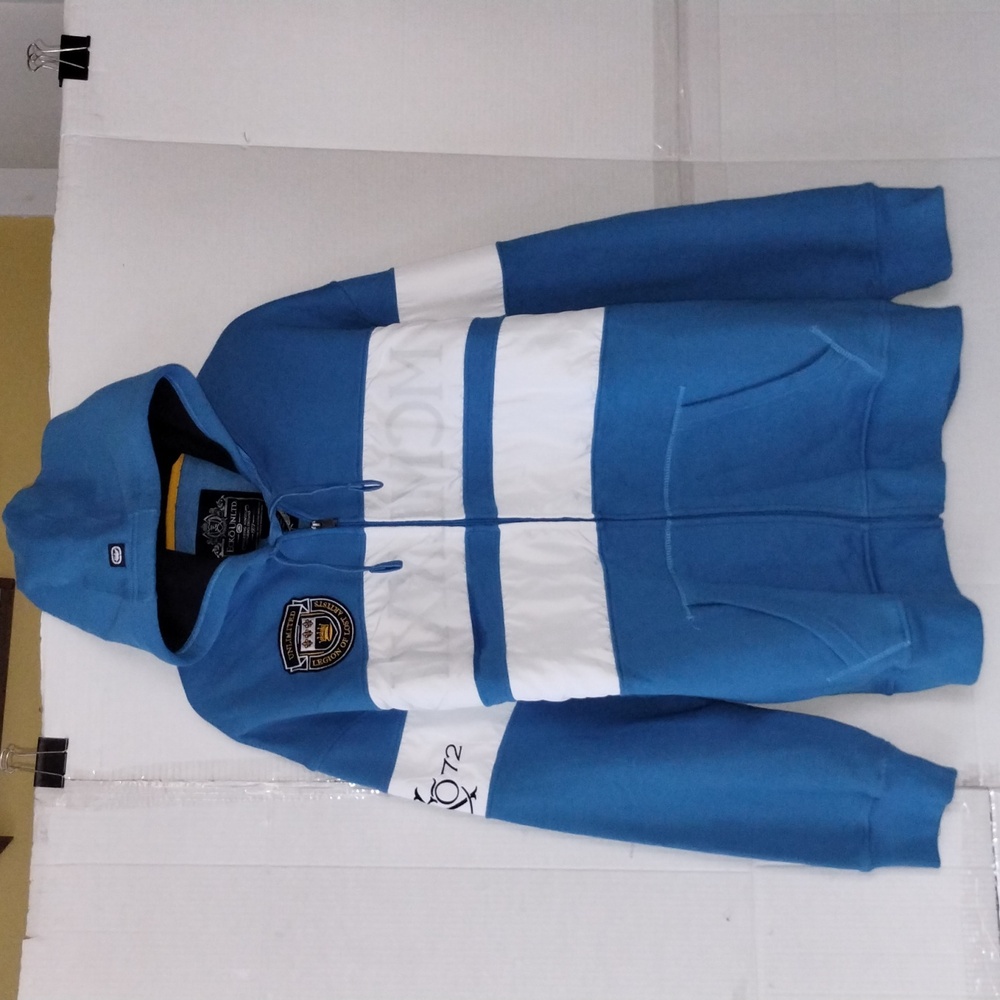 Ecko Unltd Blue & White Men's Hooded Jacket SZ 2XL Streetwear  Cozy Comfy